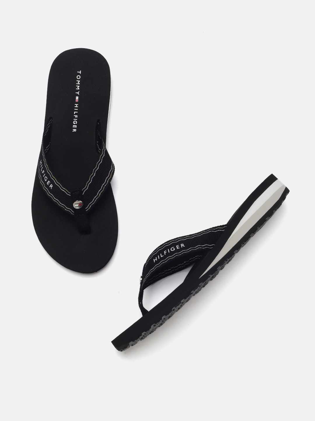 

Tommy Hilfiger Women Black Printed Thong Flip-Flops