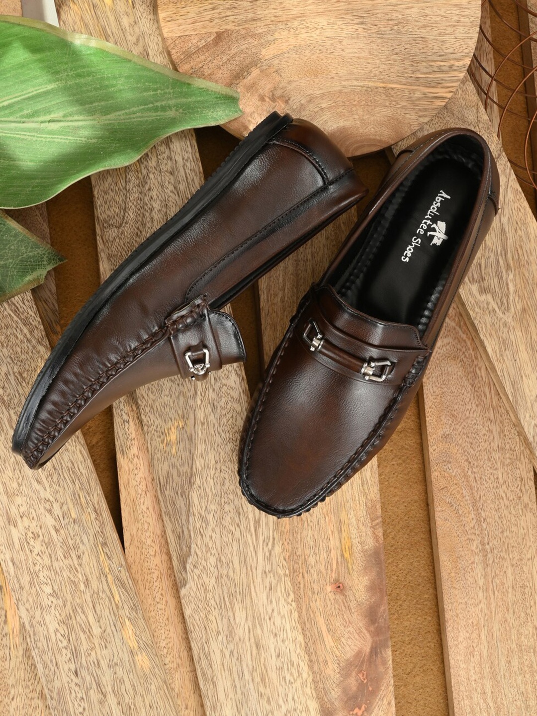 

Absolutee Shoes Men Brown Printed Fashion