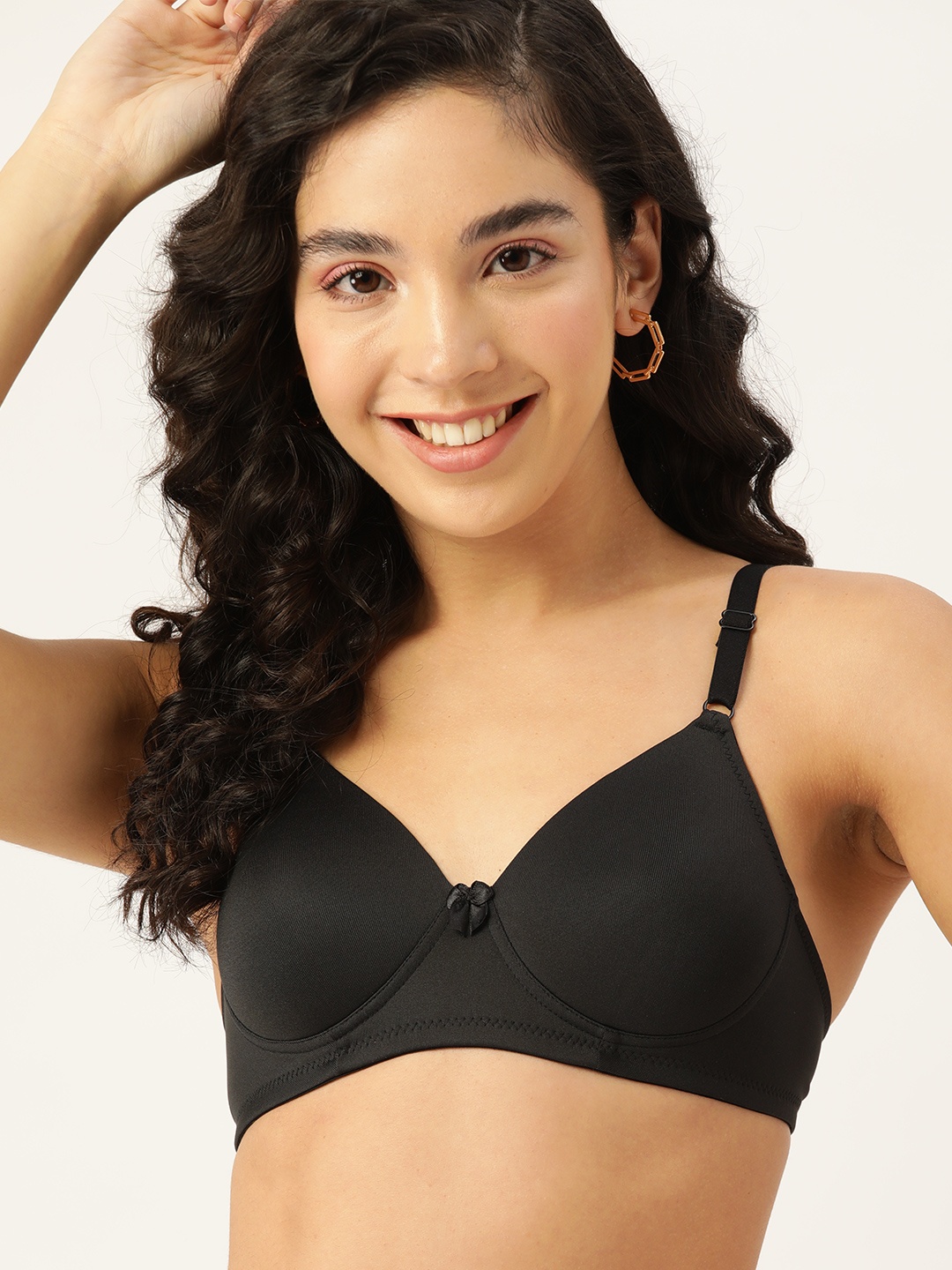 

DressBerry Black Solid Bra Lightly Padded