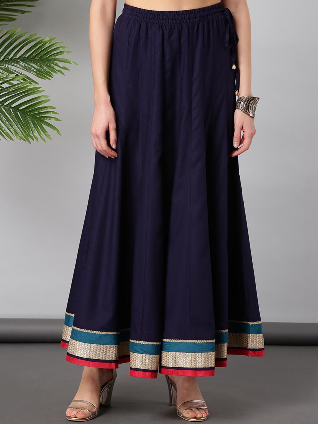 

Lakshita Women Blue Solid Flared Maxi Skirts
