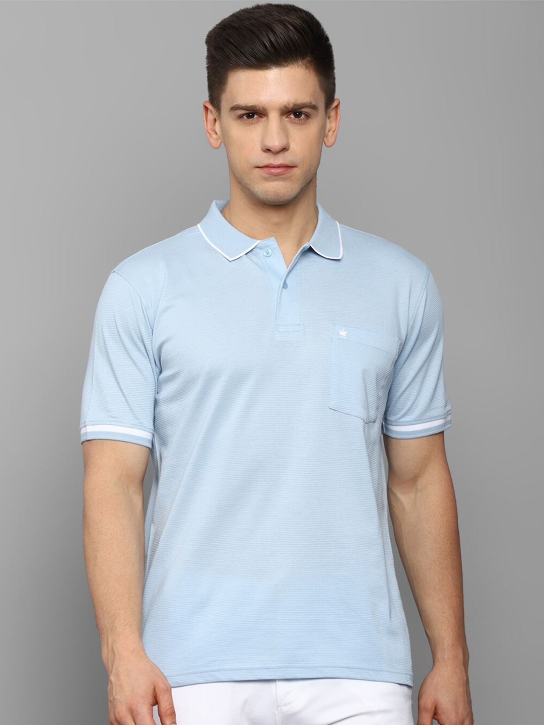 

Louis Philippe Men Blue Polo Collar T-shirt