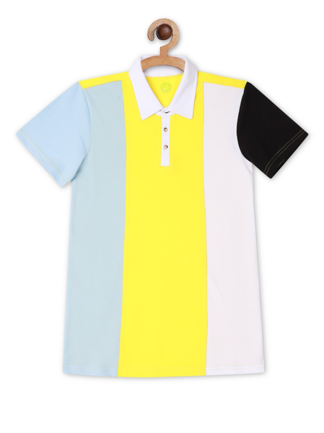 

YK Boys Multicoloured Colourblocked Polo Collar Applique T-shirt, Multi