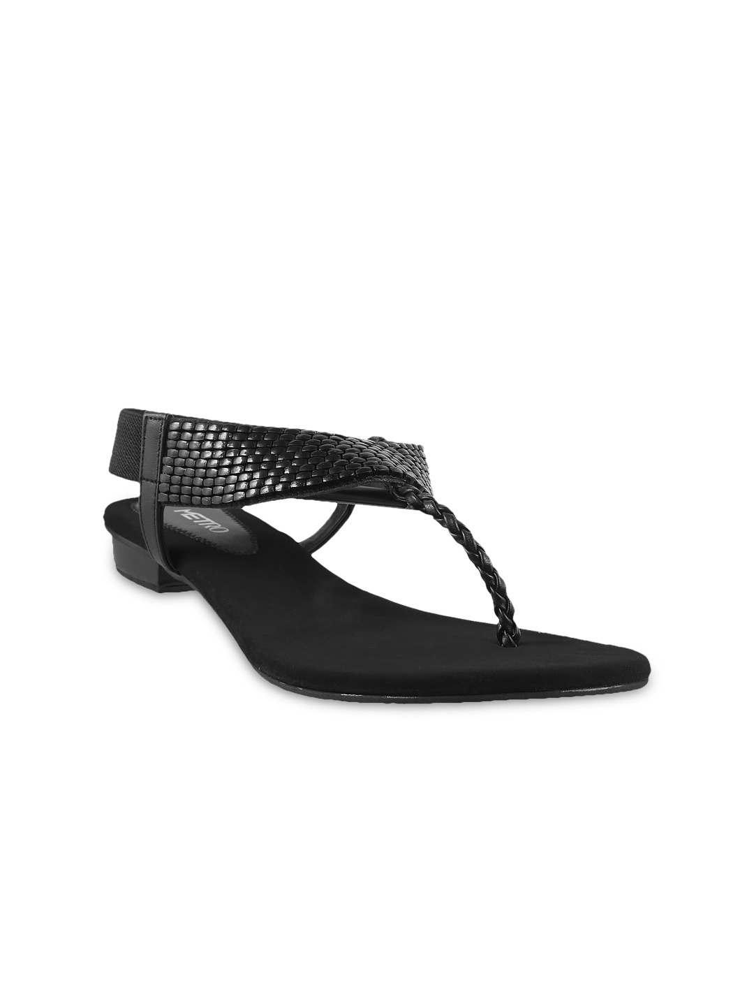 

Metro Women Black Embellished Flats