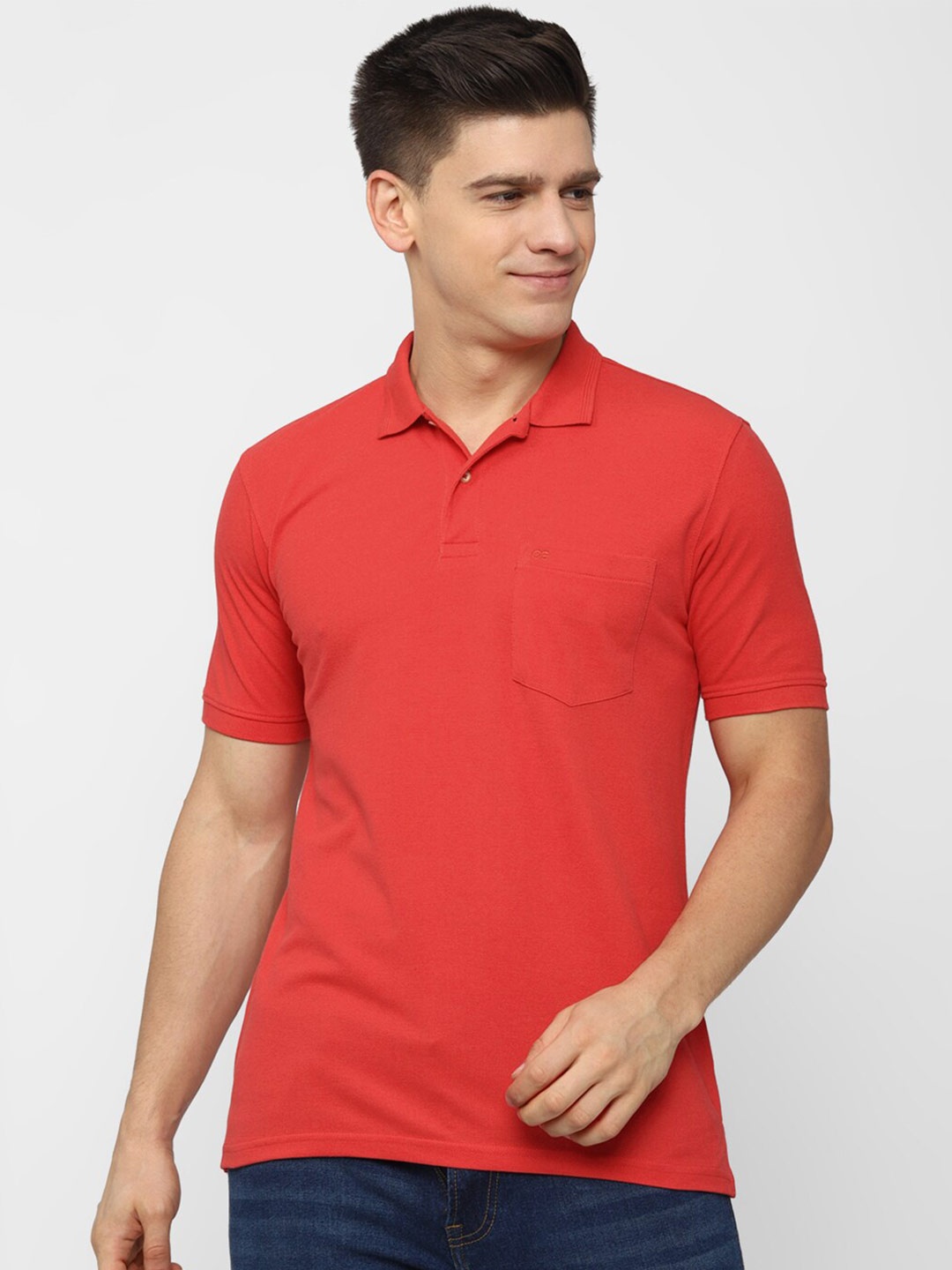 

Peter England Casuals Men Red Polo Collar T-shirt