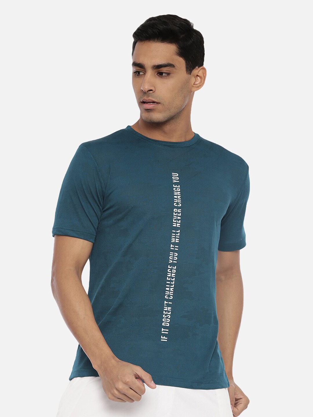 

R&B Men Green Typography Printed T-shirt