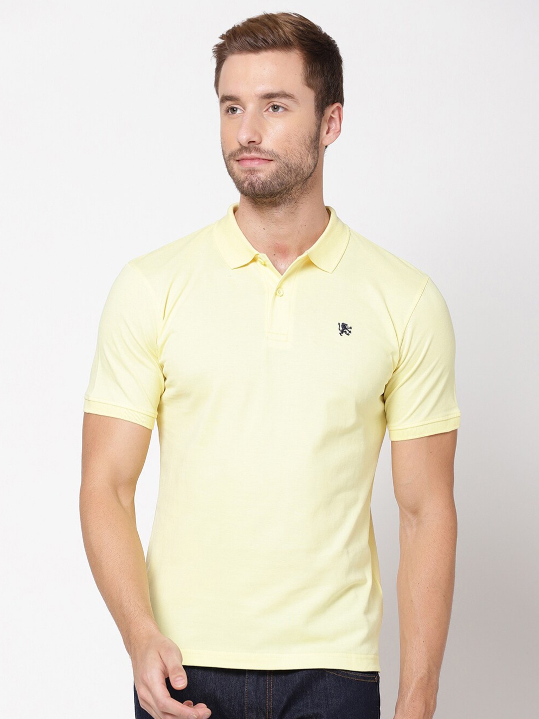

R&B Men Yellow Raw Edge T-shirt