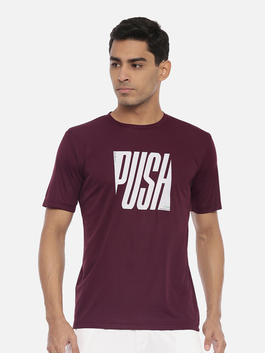 

R&B Men Purple Typography V-Neck T-shirt