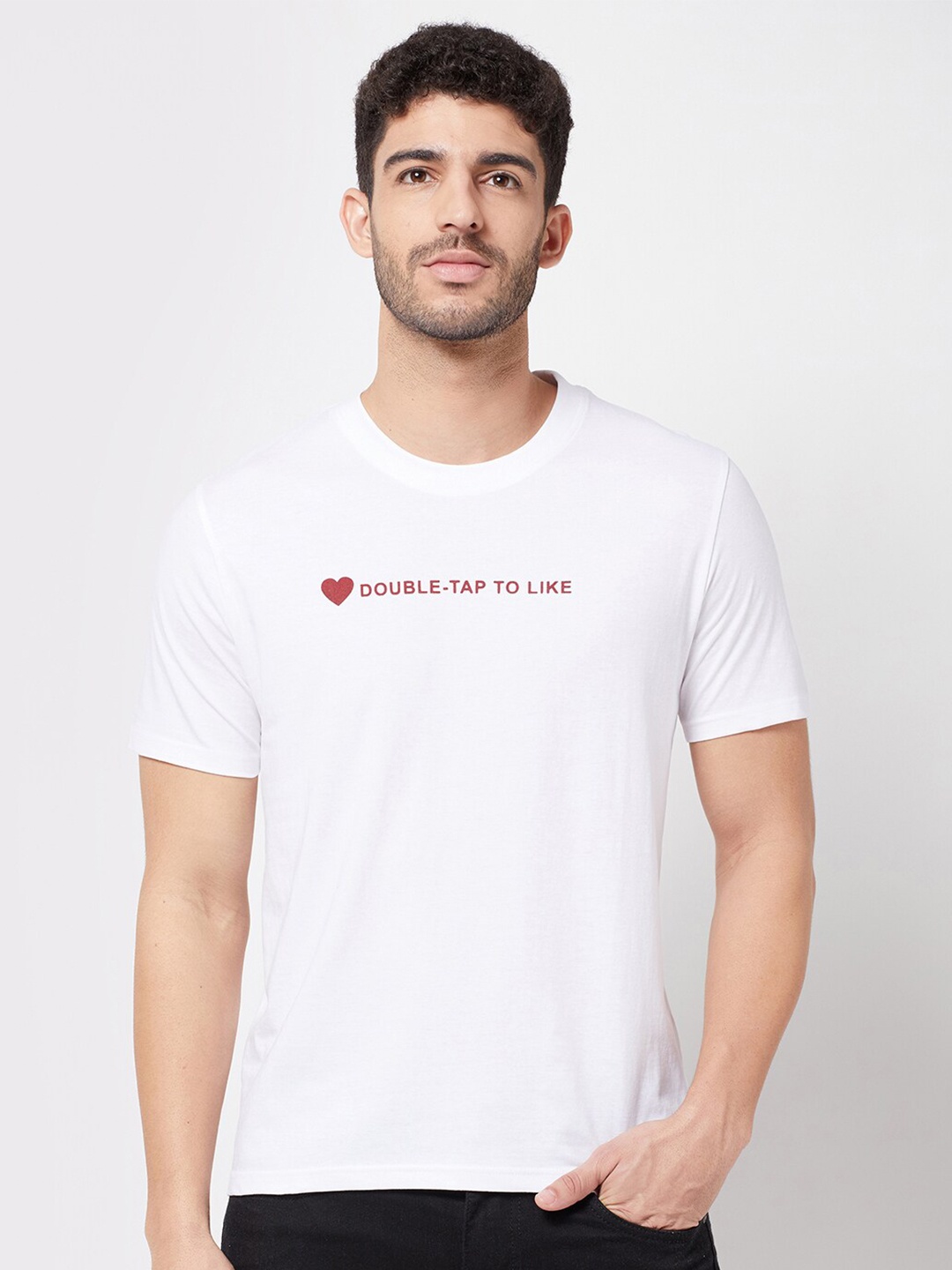 

R&B Men Grey V-Neck Slim Fit T-shirt