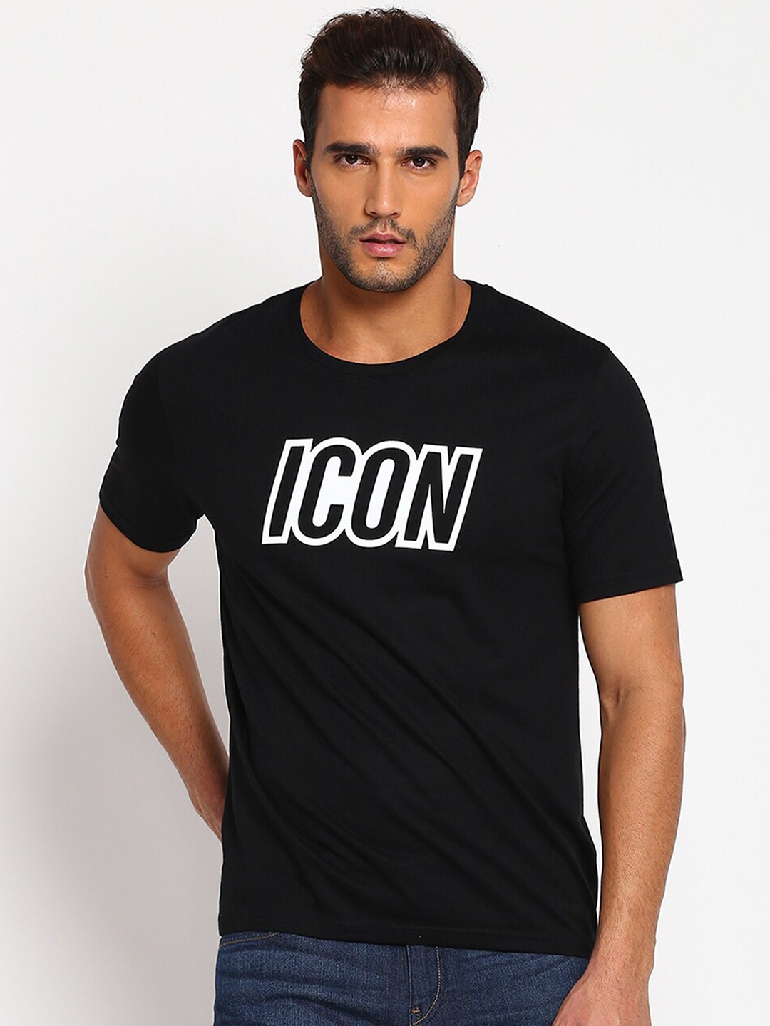 

R&B Men Black Typography T-shirt