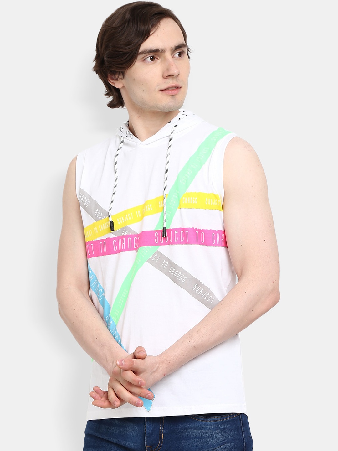 

V-Mart Men White Printed Cotton Innerwear Vests