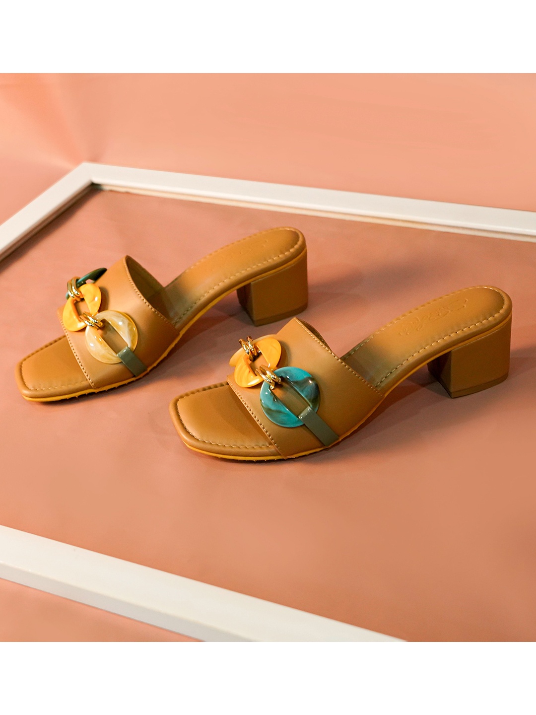 

Sole House Nude-Coloured PU Block Mules