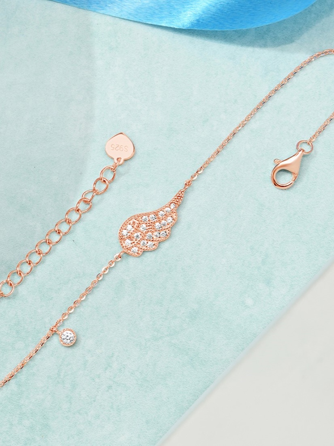 

Zavya Women 925 Sterling Silver Rose Gold-Plated Leaf Style Link Bracelet