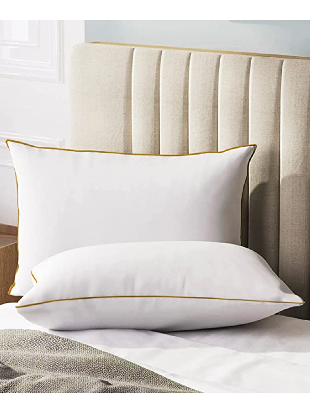 

Sleepsia Set Of 2 White Solid Cotton Pillows