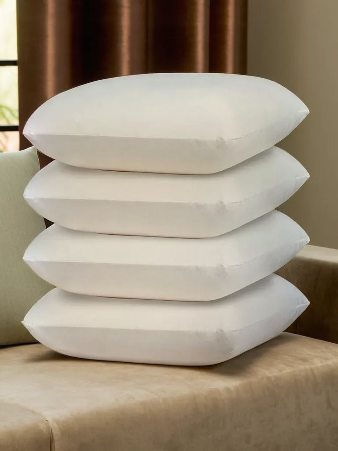 

Sleepsia Set of 4 White Solid Rectangle Cotton Pillows