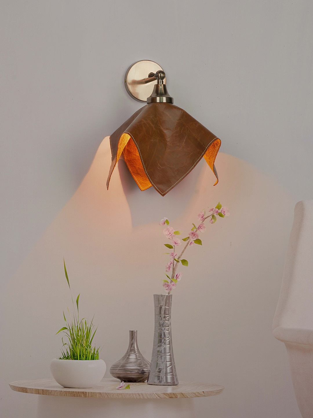 

Fos Lighting Brown Solid Metal Handkerchief Wall Lamps