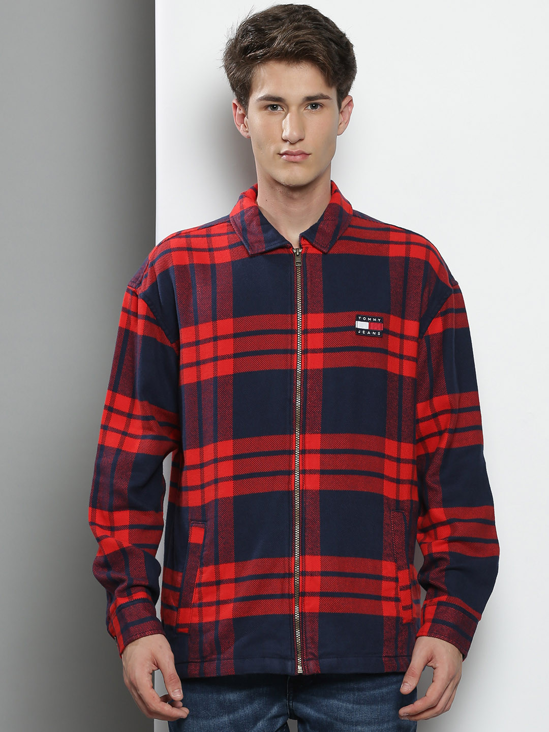 

Tommy Hilfiger Men Red Boxy Buffalo Checks Casual Shirt