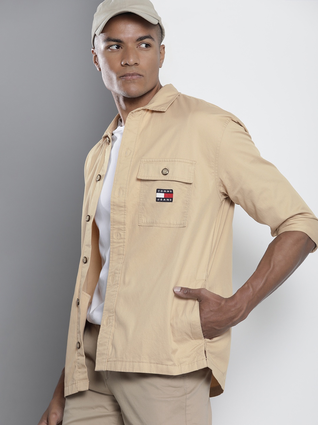 

Tommy Hilfiger Men Beige Pure Cotton Casual Shirt