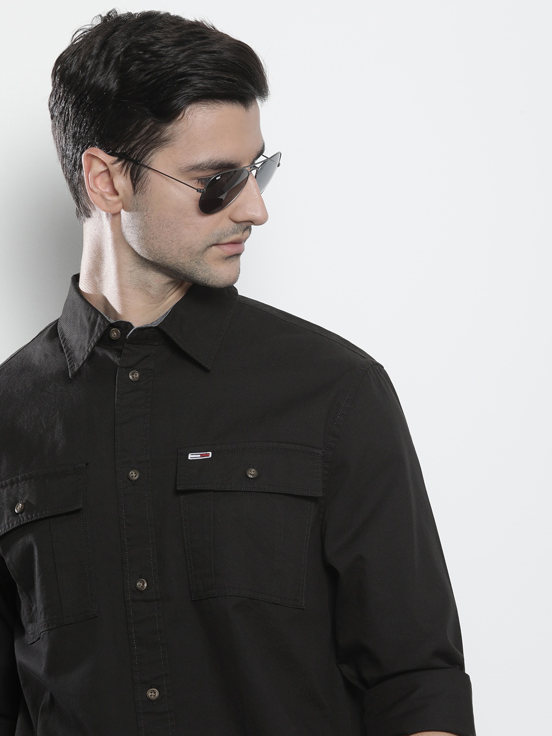 

Tommy Hilfiger Men Black Organic Cotton Casual Shirt