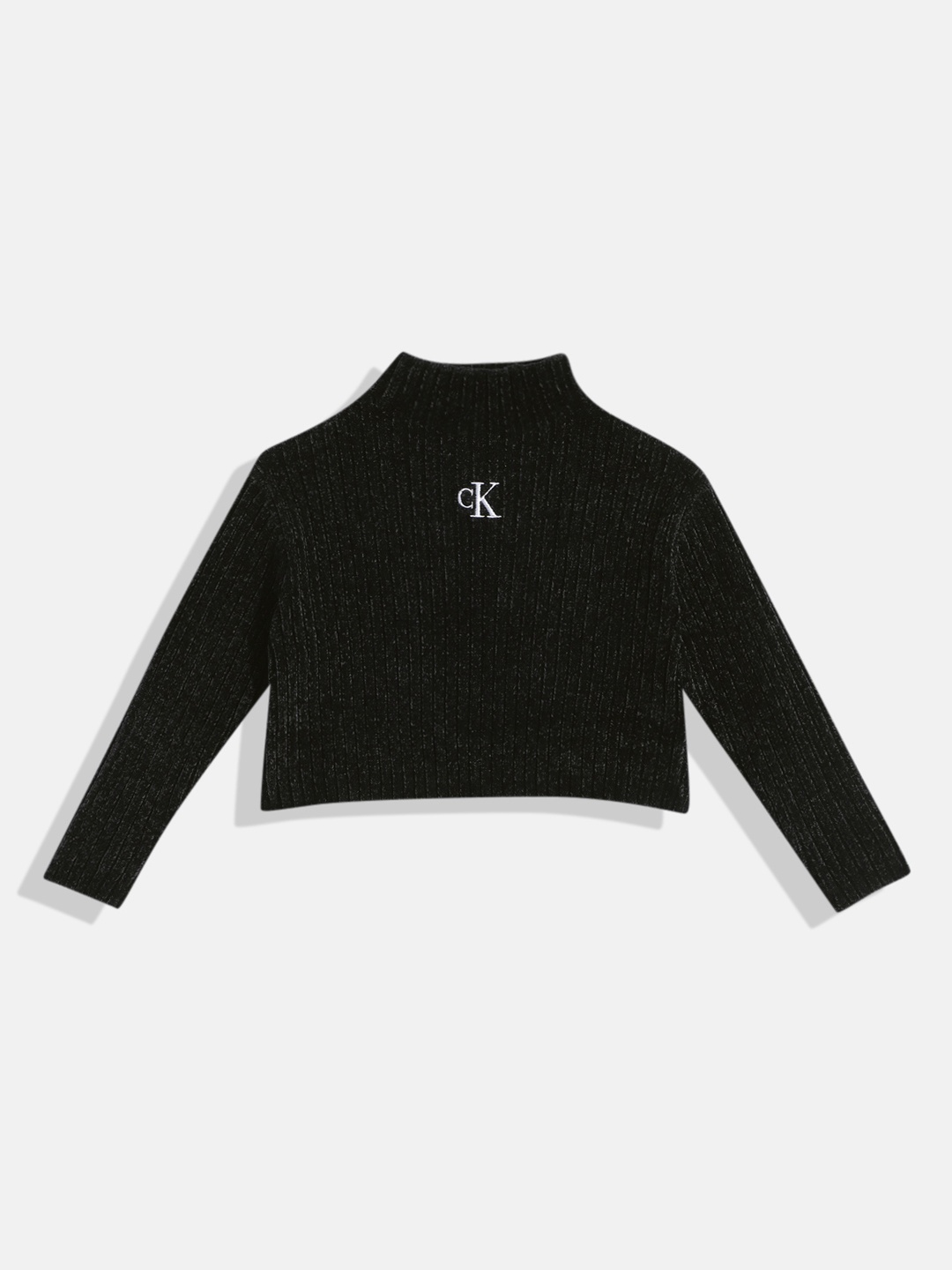 

Calvin Klein Jeans Girls Black Self-Striped Pullover