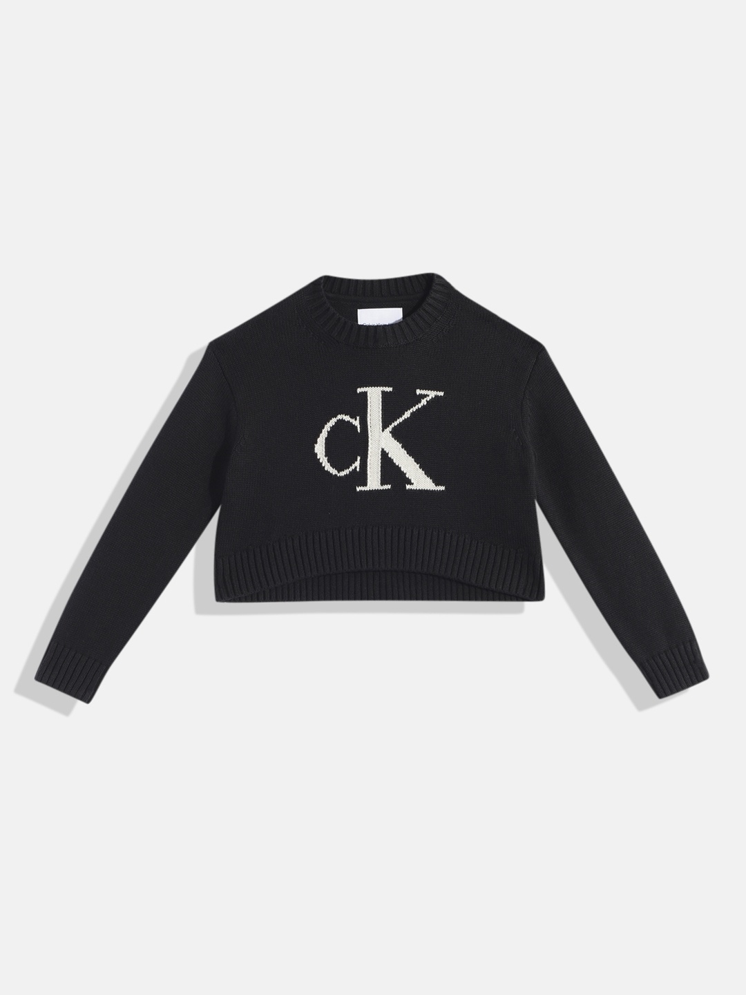 

Calvin Klein Jeans Girls Black Brand Logo Print Pullover
