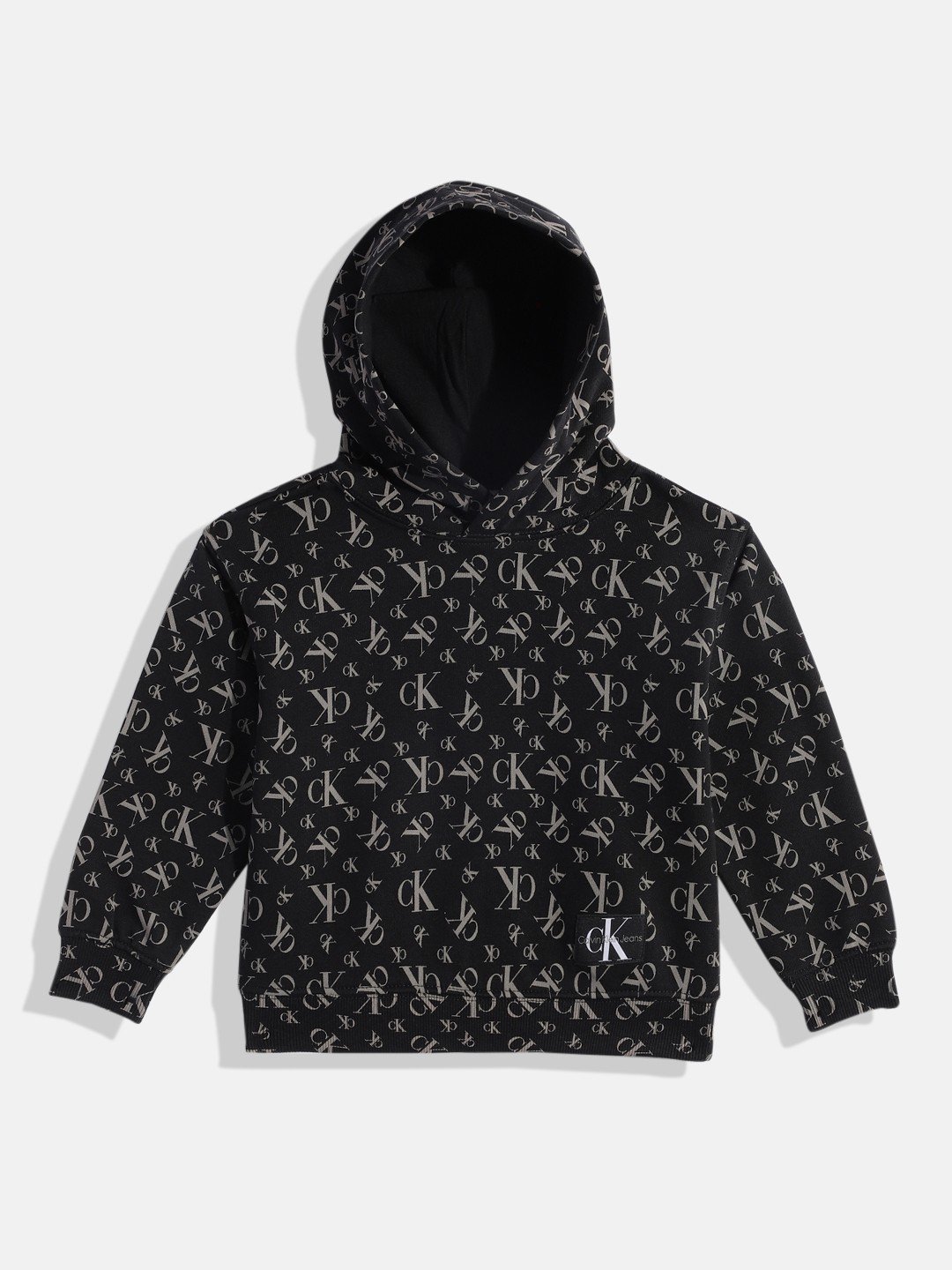 

Calvin Klein Jeans Boys Black Printed Hooded Sweatshirt