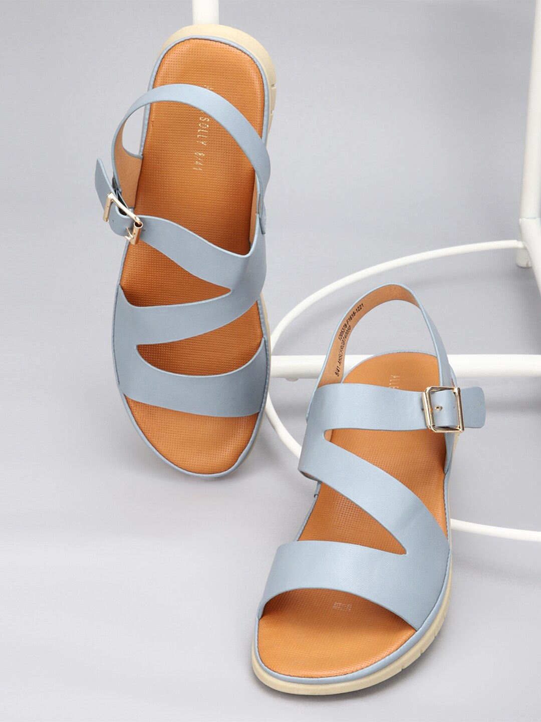 

Allen Solly Woman Grey Open Toe Flats with Buckles