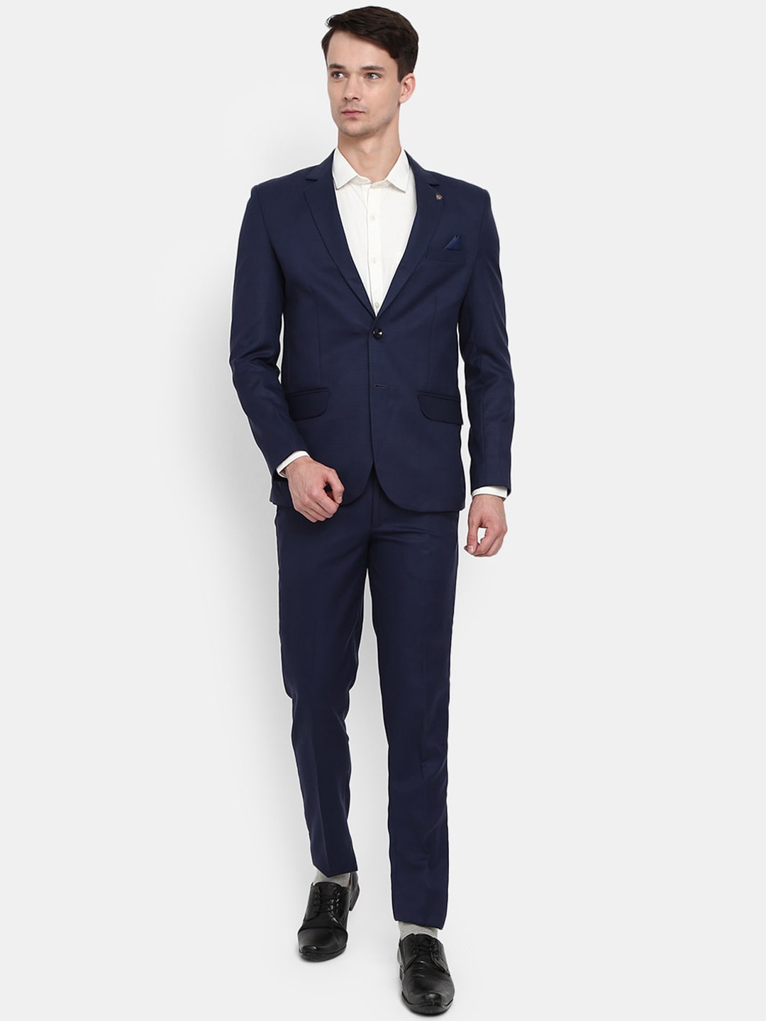 

V-Mart Men Navy Blue Solid Single Breasted 2 Piece Suits