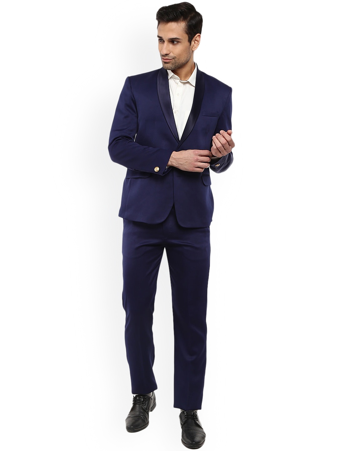 

V-Mart Men Blue Solid Single-Breasted Two-Piece Suit