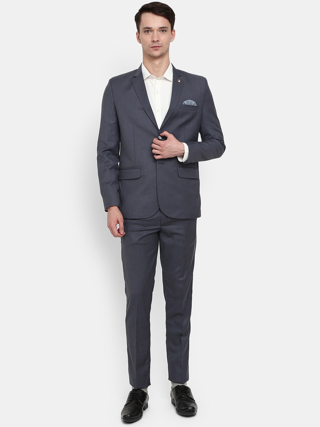 

V-Mart Men Grey Solid Suits