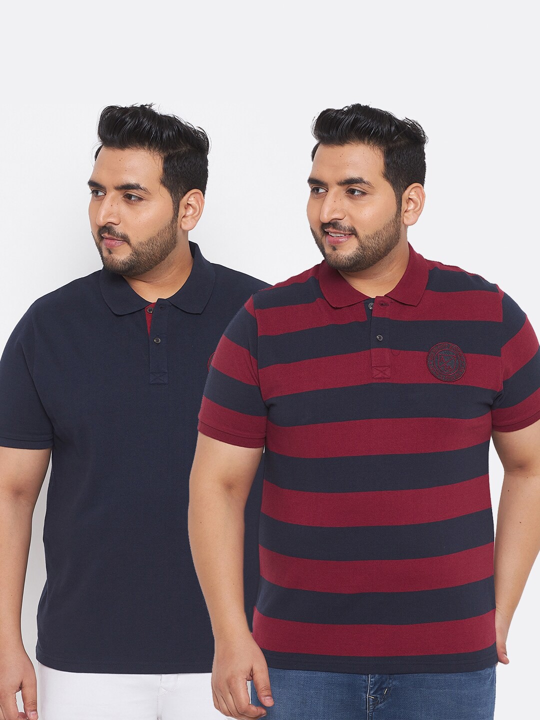 

AUSTIVO Men Multicoloured 2 Striped Polo Collar T-shirt, Multi