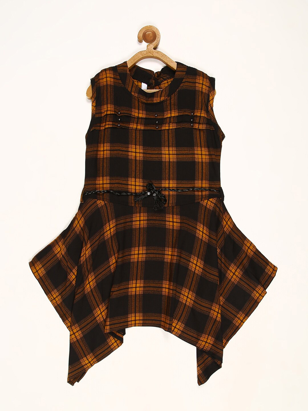 

V2 Value & Variety Mustard Yellow Checked Dress