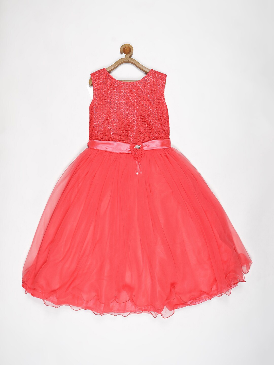 

V2 Value & Variety Red Net Maxi Dress