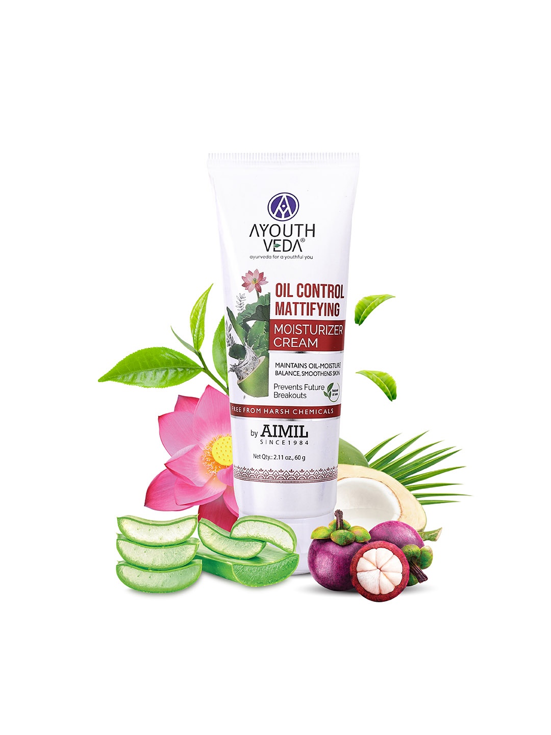 

AYOUTHVEDA Oil Control Mattifying Moisturizer Cream 60 g, Brown