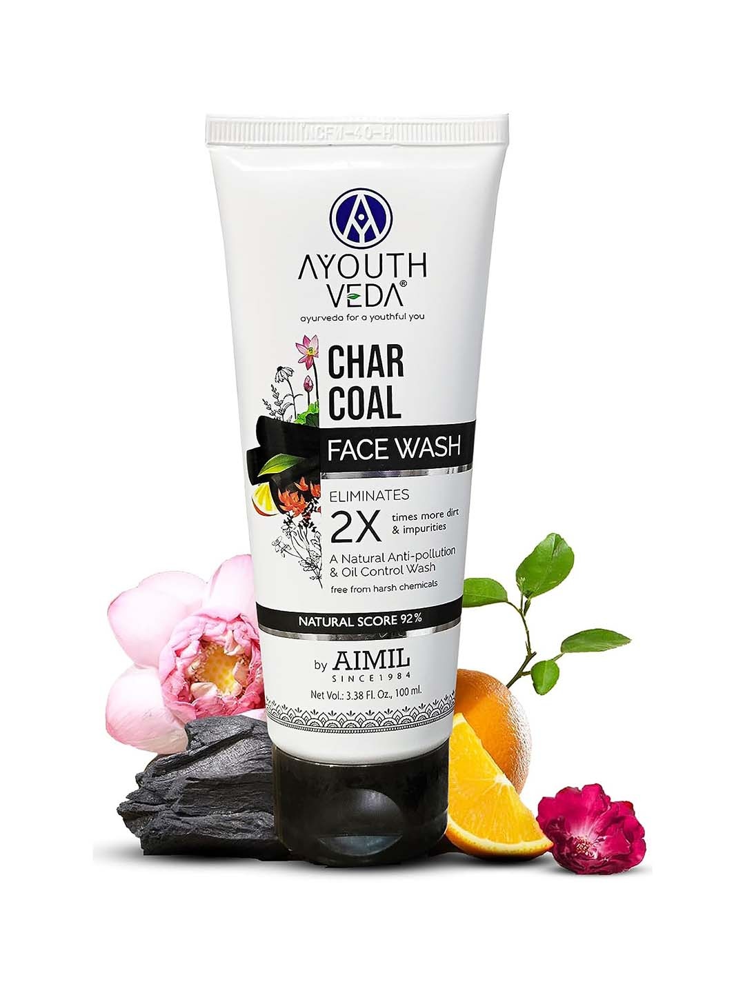 

AYOUTHVEDA Charcoal face wash 100 ML, Black