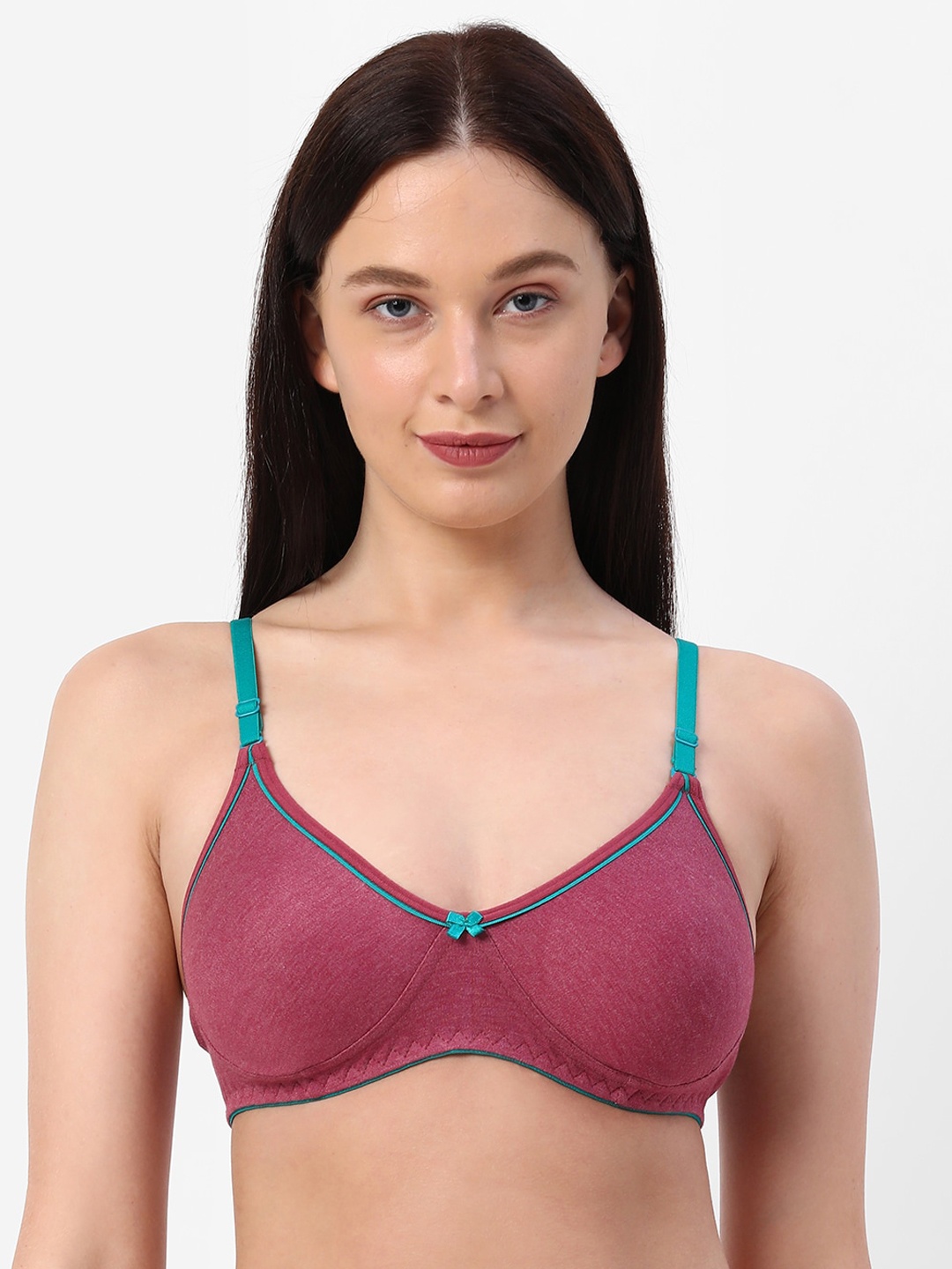 

Planetinner Non Padded Non Wired Melange Fabric Super Support Bra MB33, Magenta