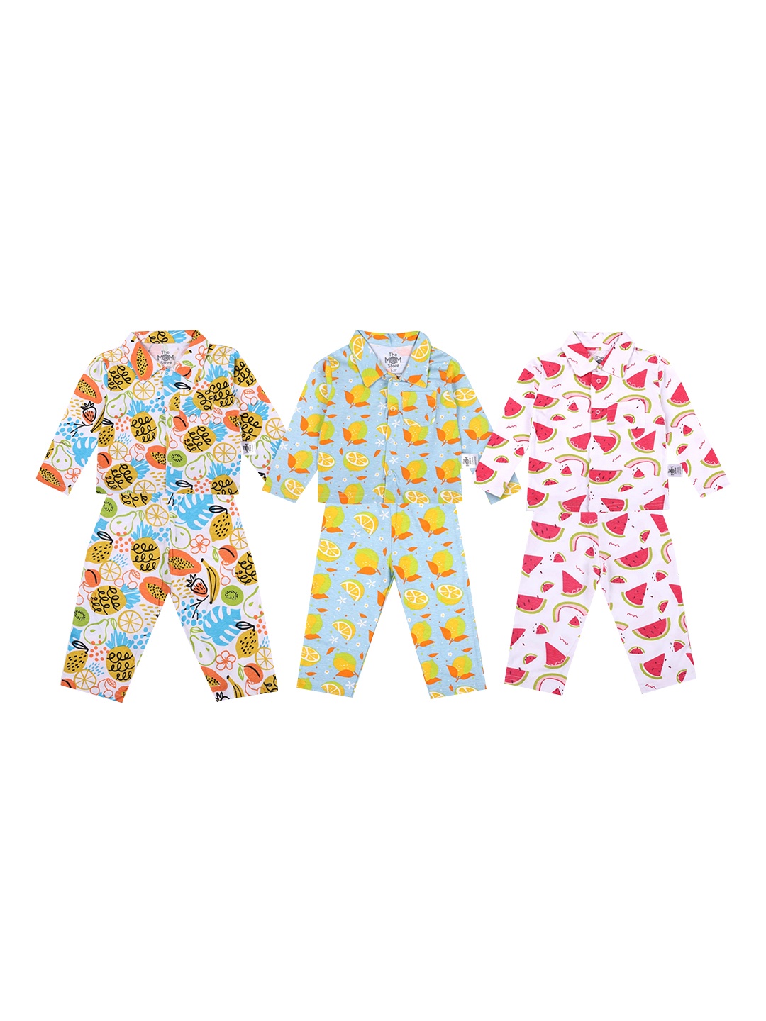 

The Mom Store Unisex Kids Green & Yellow Printed Night suit