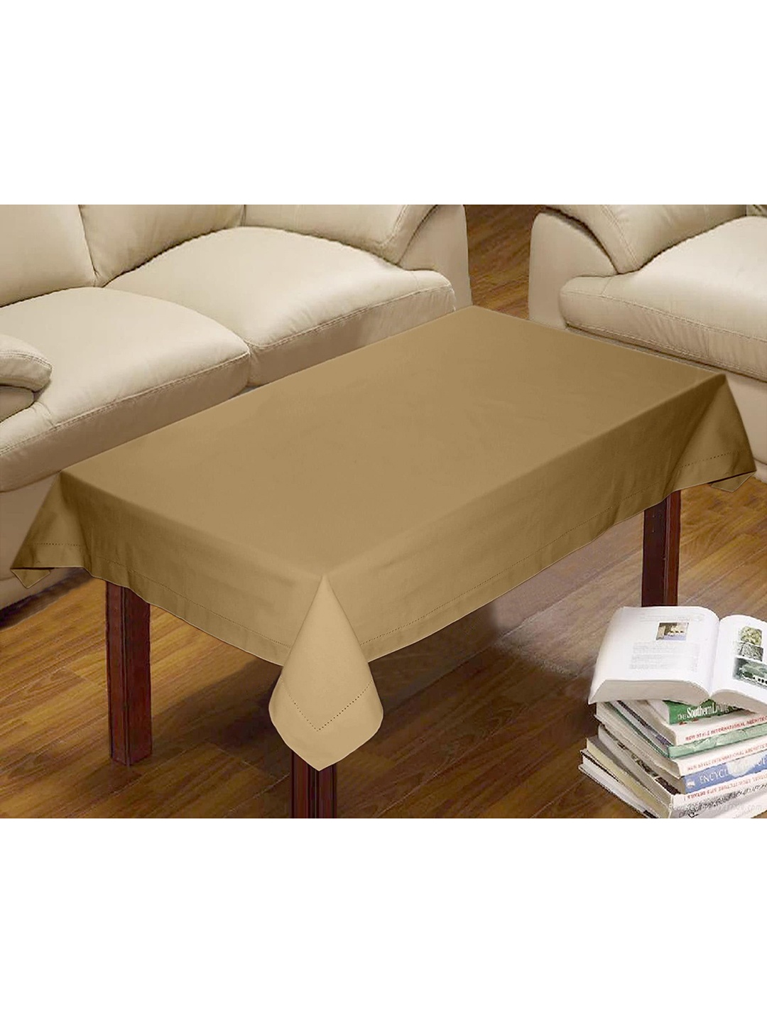 

Lushomes Beige Solid 4 Seater Cotton Table Cloth