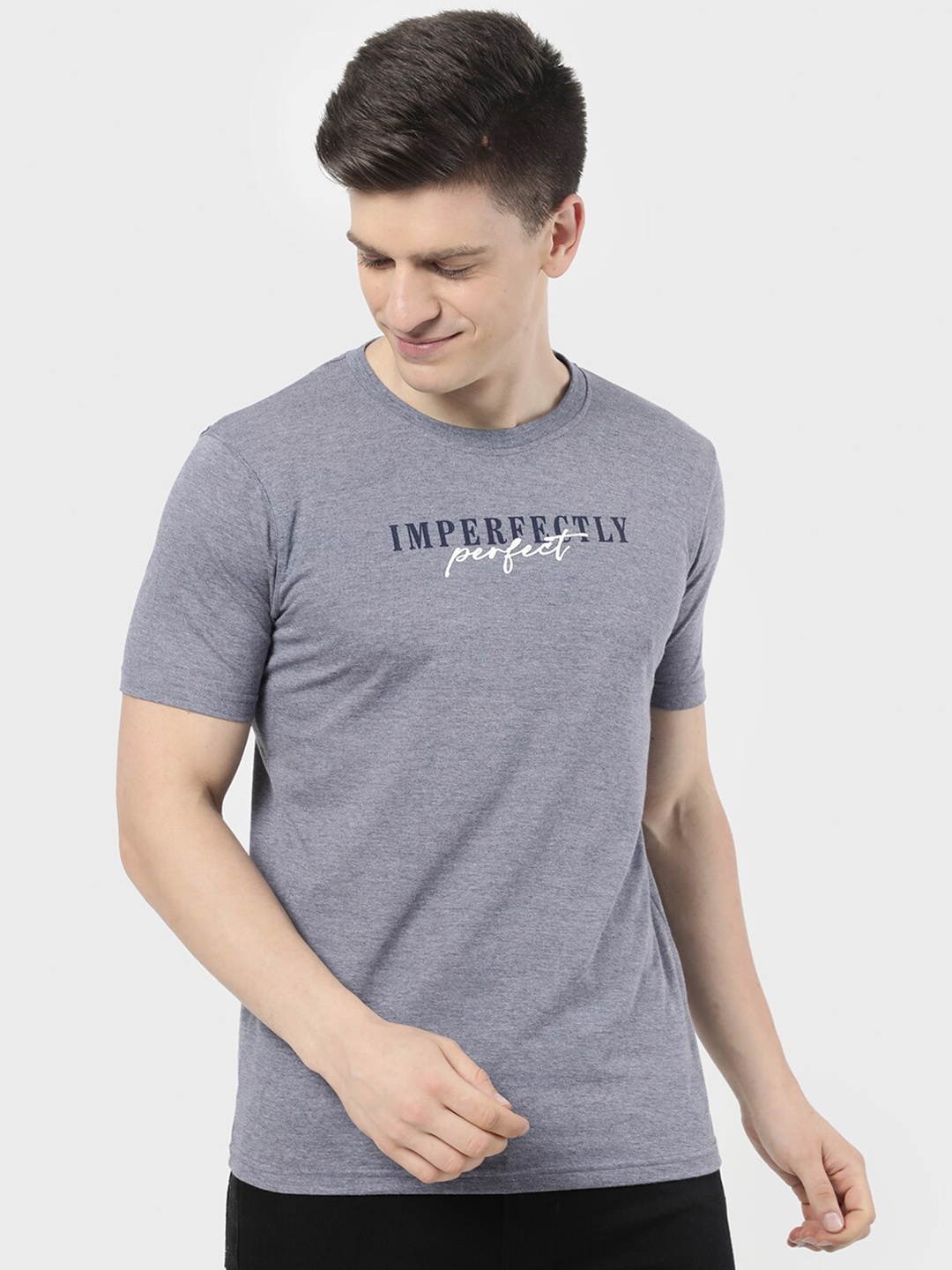 

R&B Men Purple Typography Printed T-shirt