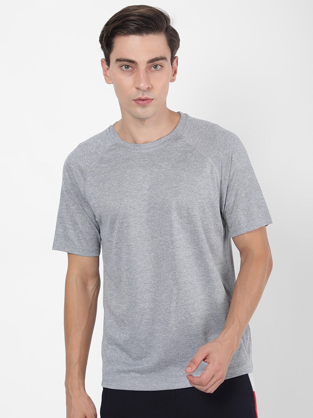

R&B Men Grey Raw Edge T-shirt