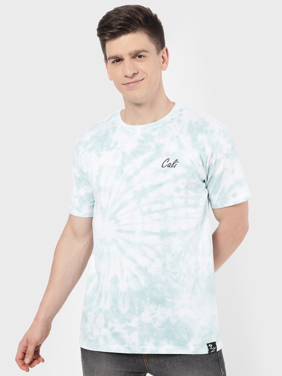 

R&B Men Green Dyed Raw Edge T-shirt