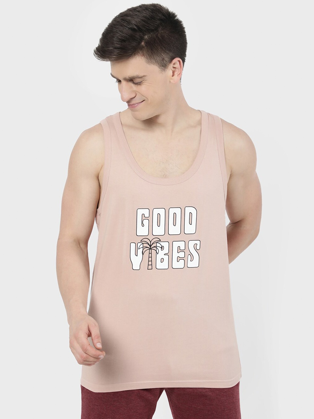 

R&B Men Pink Typography Printed T-shirt