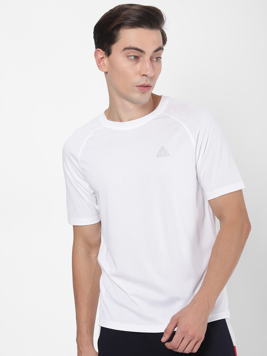 

R&B Men White Henley Neck T-shirt