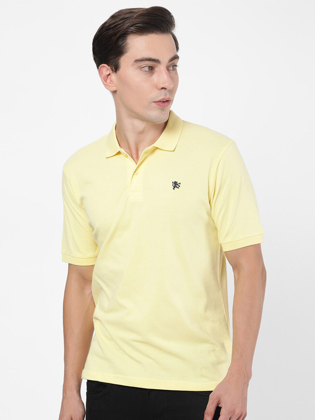 

R&B Men Yellow Polo Collar T-shirt