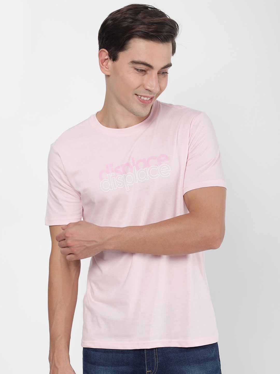 

R&B Men Pink Typography T-shirt