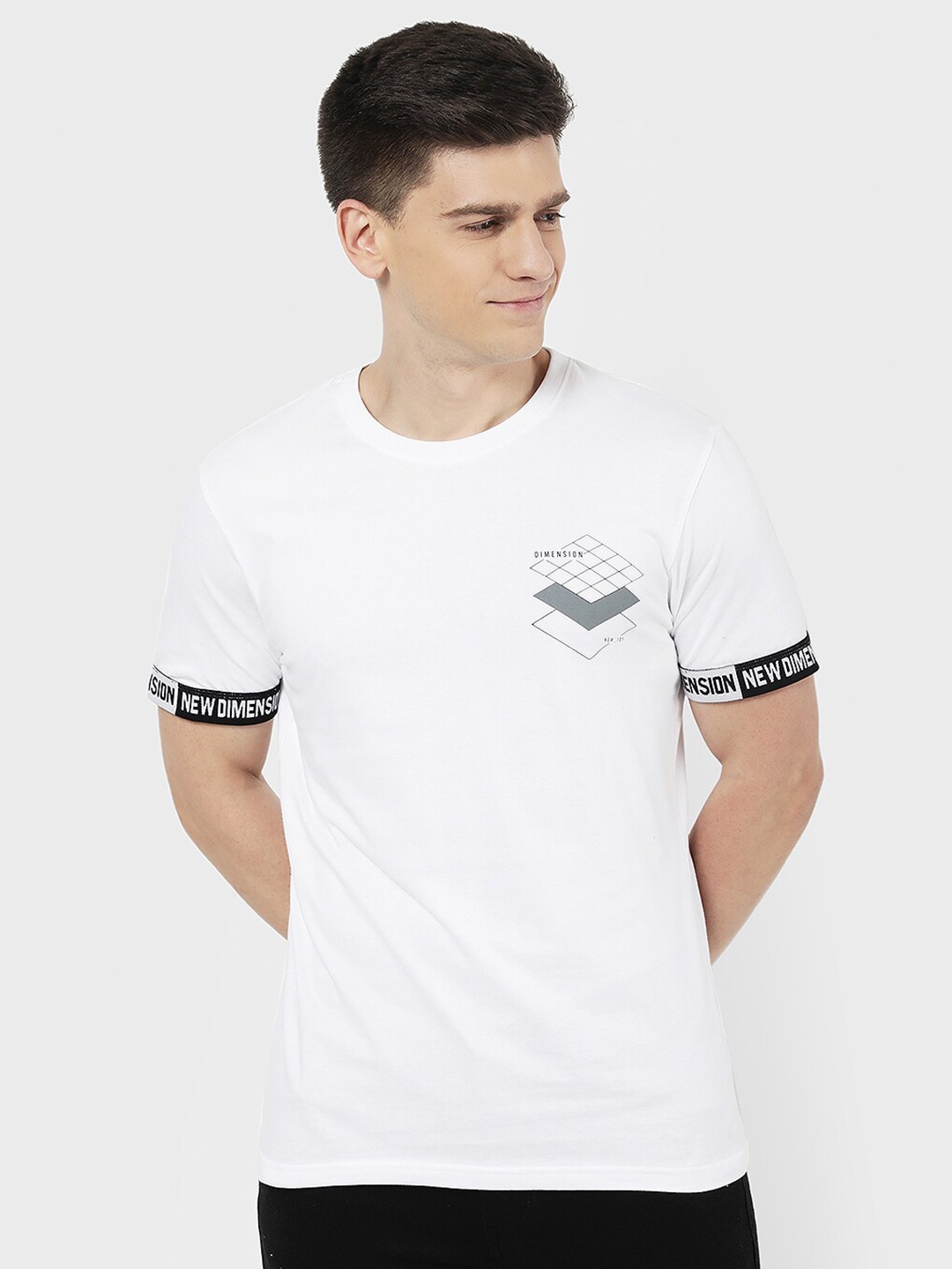 

R&B Men White V-Neck T-shirt