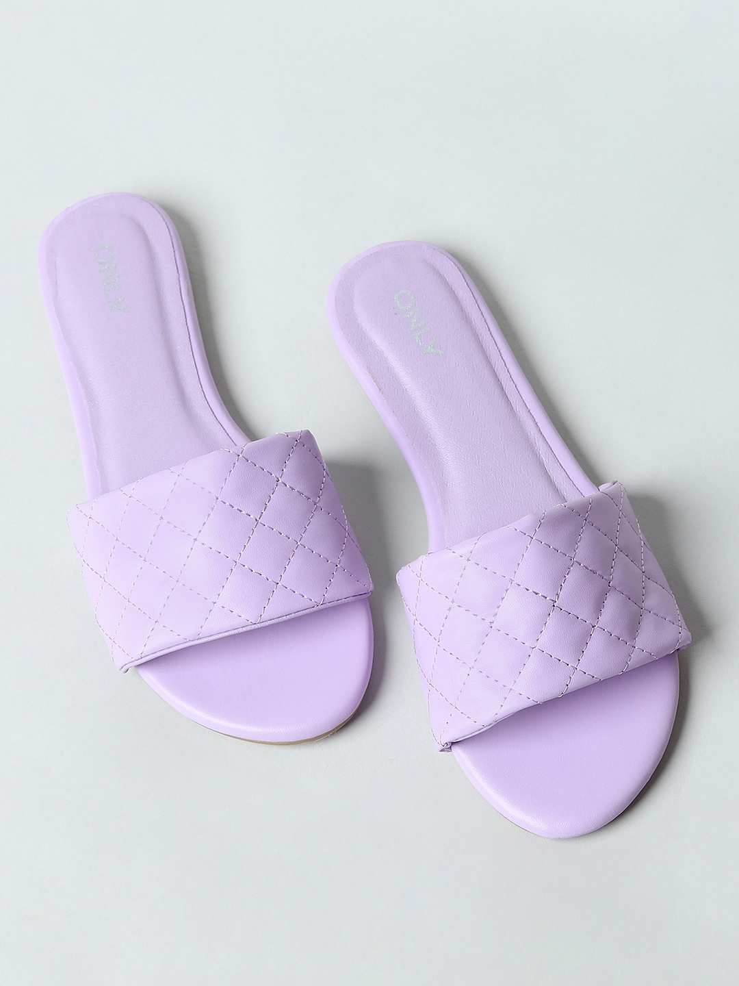 

ONLY Women Purple Textured Open Toe Flats