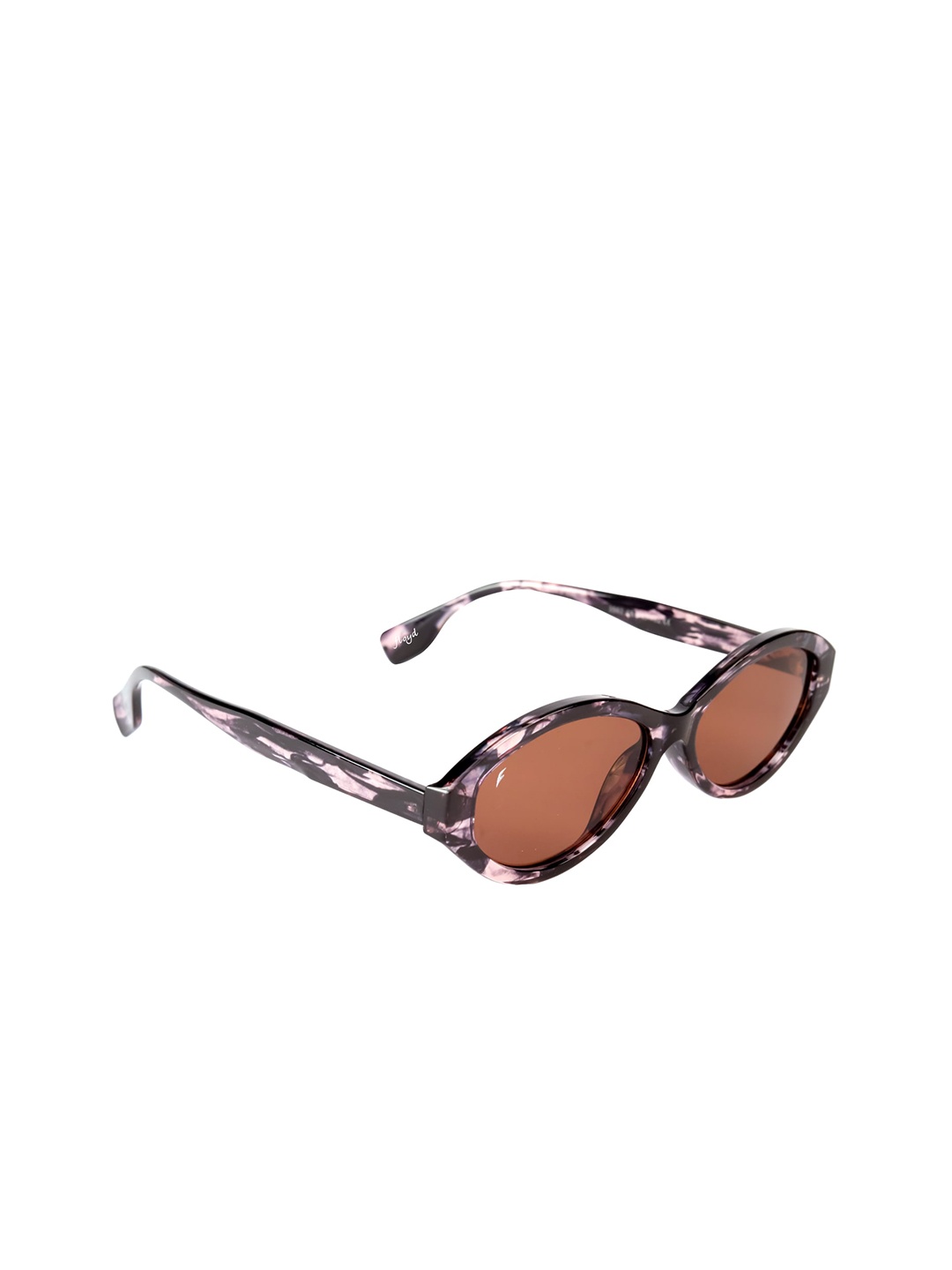 

Floyd Unisex Brown Lens & Brown Oval Sunglasses with UV Protected Lens, Burgundy