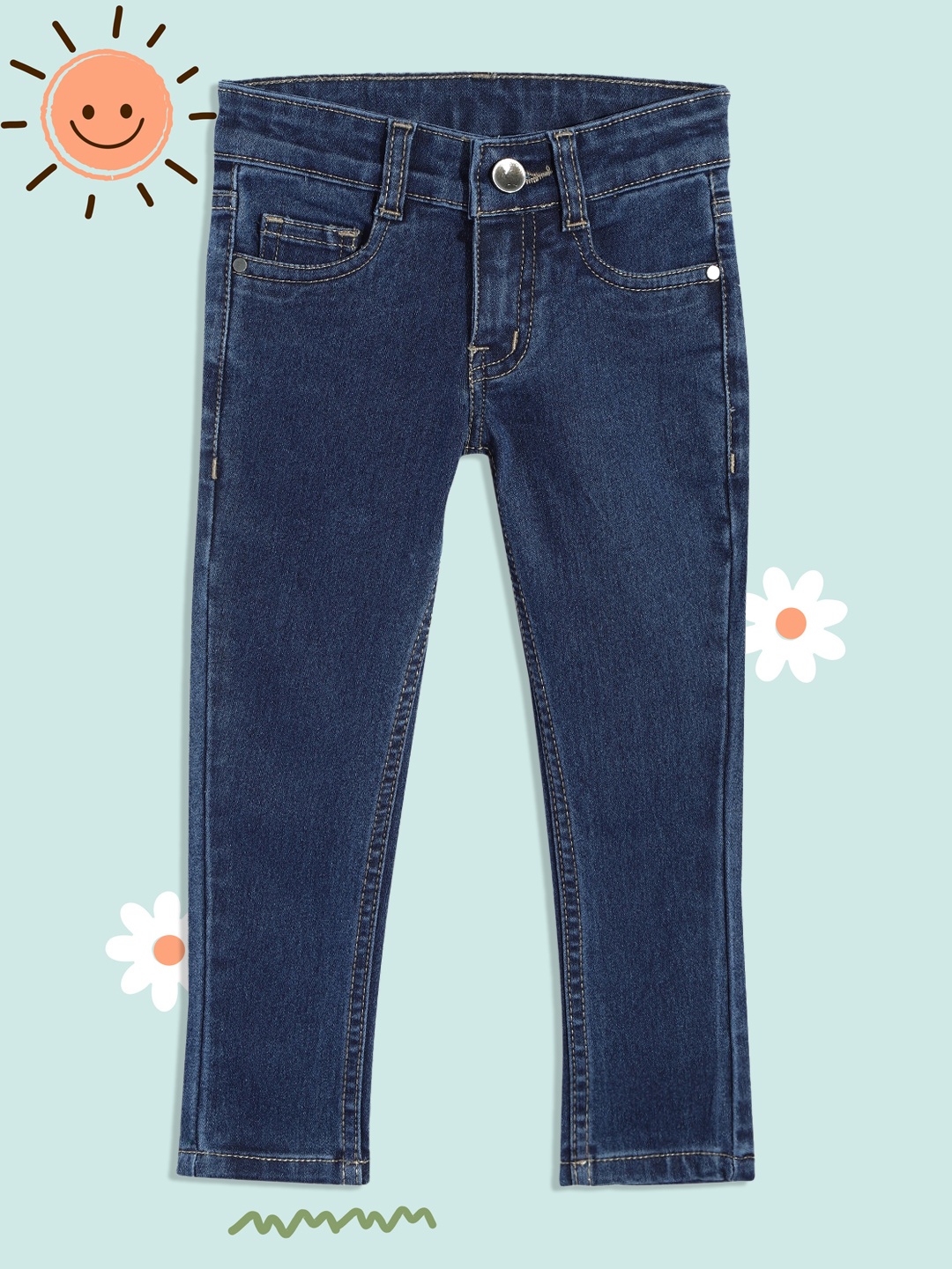 

Donuts Girls Blue Slim Fit Clean Look Stretchable Jeans