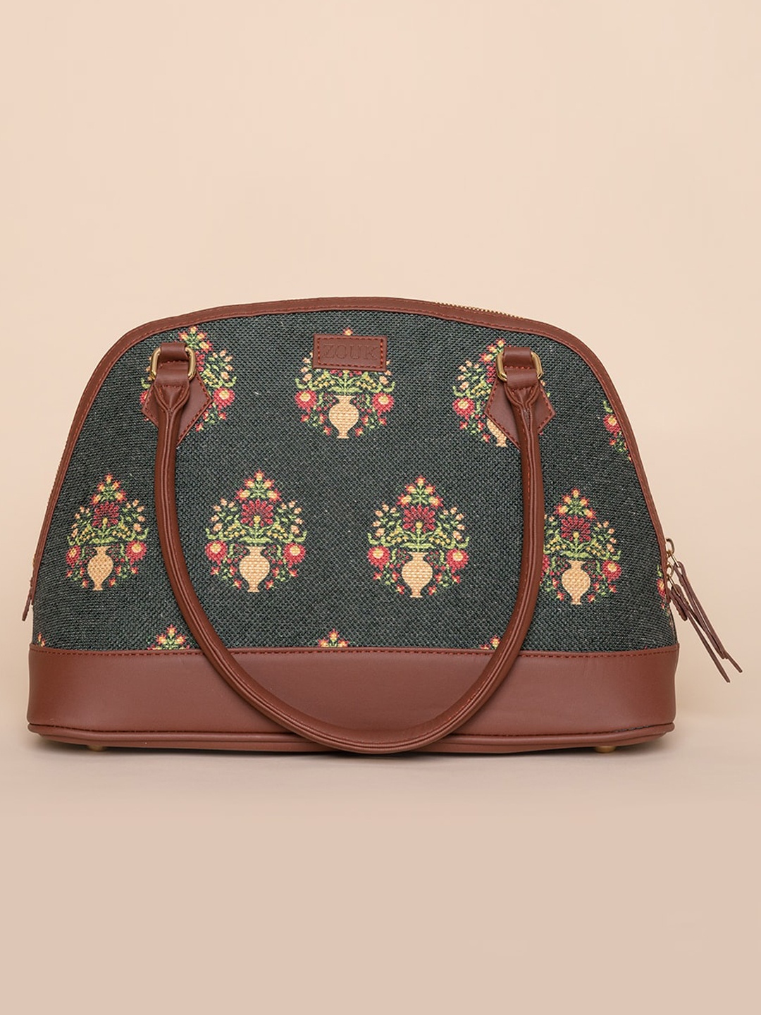 

ZOUK Green Floral Shopper Sling Bag