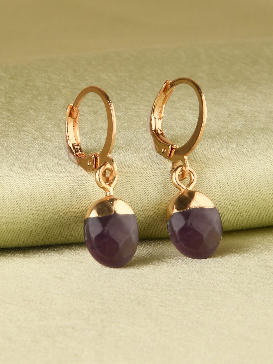 

Accessorize London Women Purple Celestial Stone Drop Huggie Hoop Earring
